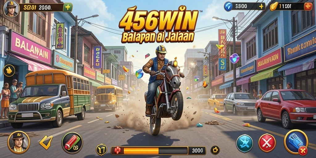 Screenshot tampilan gameplay balapan yang mendebarkan di 456WIN.
