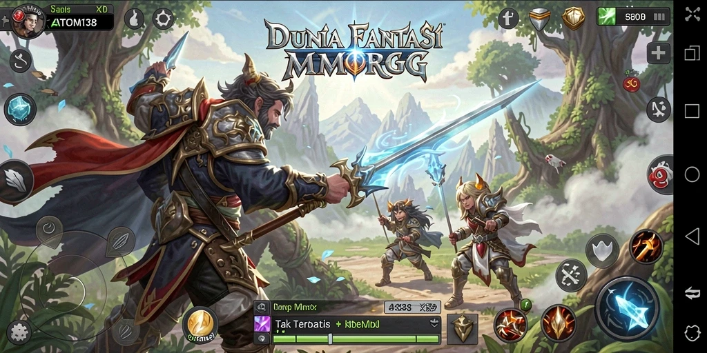 Gameplay seru di dunia fantasi ATOM138 dengan grafis menawan.