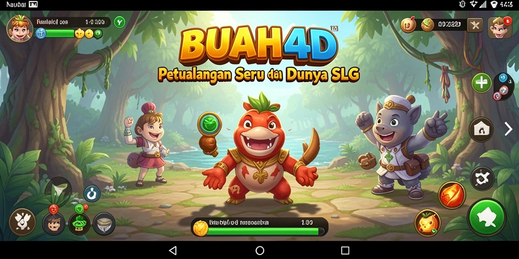 Tampilan gameplay BUAH4D yang menampilkan kebun yang subur.