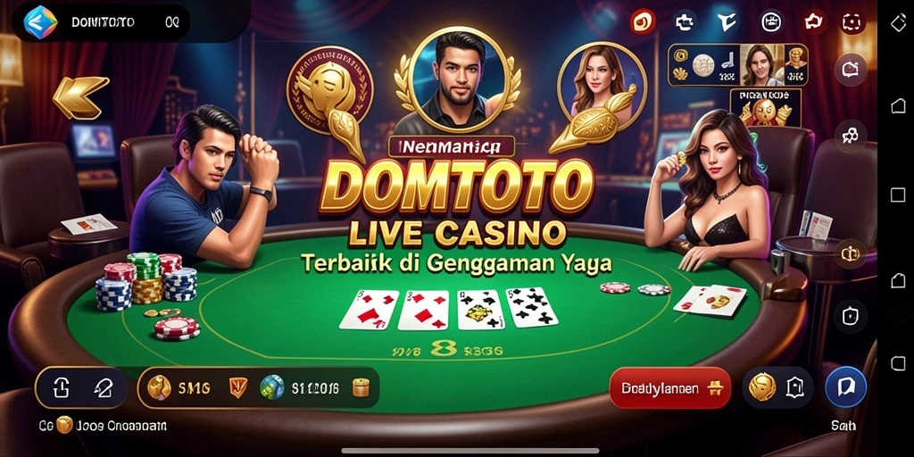 Tampilan gameplay Live Casino yang mendebarkan di DOMTOTO.