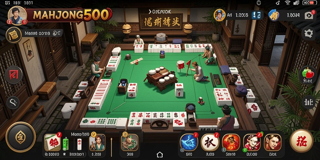 Screenshot MAHJONG500 yang menunjukkan antarmuka pengelolaan tugas.