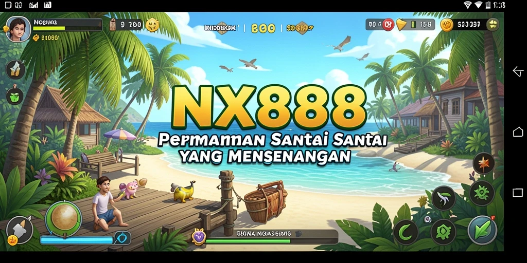 Tampilan gameplay NX888 yang cerah dan menyenangkan.