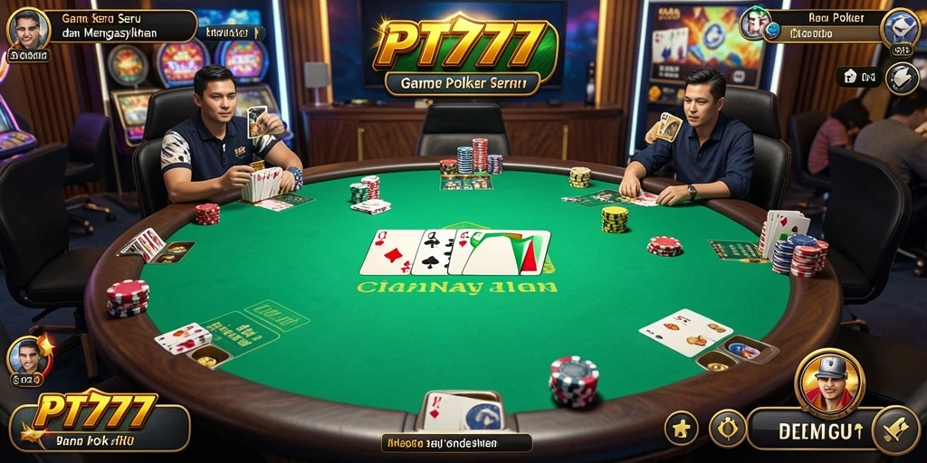 Tampilan menarik gameplay poker di PT777 yang mengasyikkan.