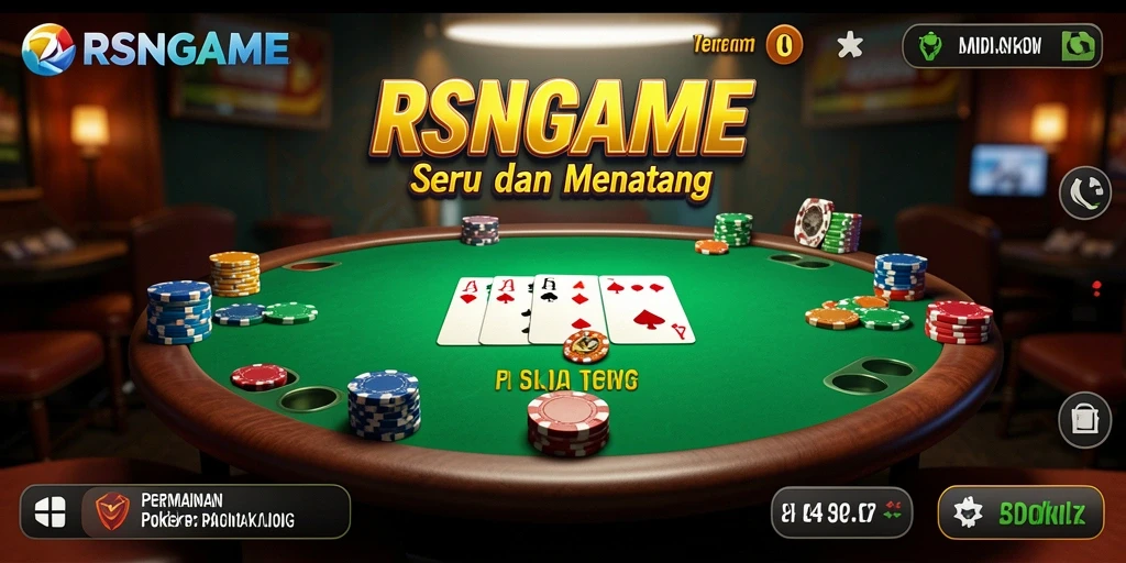 Gameplay poker seru dalam aplikasi RSNGAME.