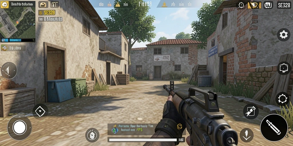 Screenshot SE328 menampilkan aksi pertempuran yang menegangkan dalam game FPS.